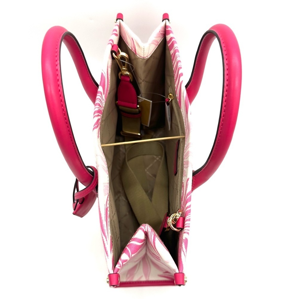 Michael Kors Medium Mirella Tote Bag Electric Pink Multi Leather - Picture 8 of 11
